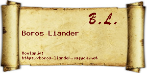 Boros Liander névjegykártya
